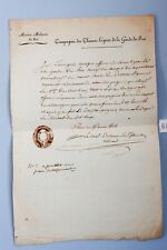 1816 France Certificate of Service Kings Guard Louis XVIII Napoleon Waterloo War picture