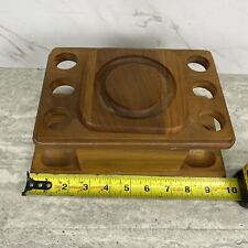 Vintage Decatur Industries Deco 6 Pipe Smoking Caddy Walnut with Tobacco Storage picture