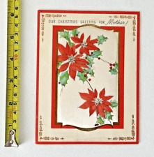 Vintage 1940's Rust Craft Silk Padded Satin Christmas Card picture
