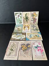 11 Vtg Embossed Easter Postcards ~ 6 w/Postmarks ~ 4 No Postmarks ~ 1900's picture