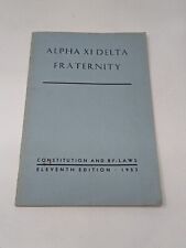 Vintage 1953 Alpha Xi Delta Fraternity Constitution And Bylaws Booklet Book picture