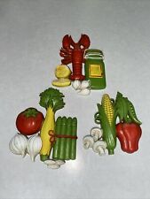 Vintage Lot of 3 HOMCO Colorful Wall Hanging Plastic Vegetable Lobster Decor picture