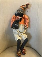 Rare Seldom Seen Creepy Scary Halloween Clown Dressed with Skulls Long Fingers picture