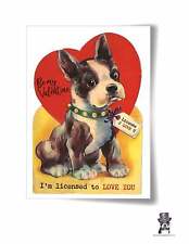 Vintage Boston Terrier Valentine Card Remakes 4 come in a pack for your love. picture