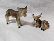 Vintage miniature mini Bone China animal figurine set of 2 Donkey picture