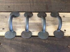 Set of 4 Black Iron Hand Forged Handles Great for Vintage Home Decor picture