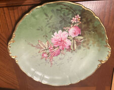 Limoges Hand Painted Cake Plate Gold Ruffled Edges picture