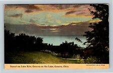 Geneva OH, Sunset On Lake Erie, Geneva On The Lake, Ohio c1911 Vintage Postcard picture