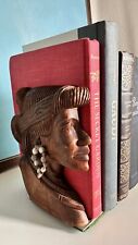 MCM Hand Carved Wood Tribal Bookends - read description picture