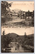 Steamer Halcyon at Squam Bridge Holderness New Hampshire 1906 Postcard picture