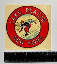 Vintage Original Lake Placid New York Travel Decal - Snow Ski, Olympics picture