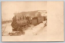 RPPC Boston & Maine Railway Engine Derailment in Snow UNP DB Postcard G15 picture