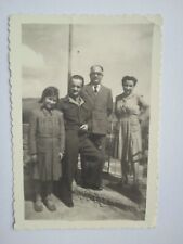 Vintage Old Photo Family Members with Soldier on a roof 1948 LEVADIA GREECE VTG picture