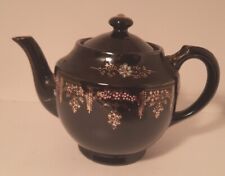 Vintage Black Japanese Moriage Tea Pot 1940’s picture