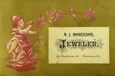 1880's-90's A. J. Robinson Jeweler Child Holding Flowers P98 picture