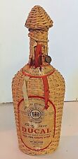 Vtg 1949 Basket Weave Wicker Case Ducal Portuguese Red Lisbon Grape Wine Bottle picture