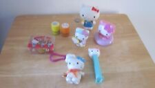 Vintage Junk Lot Hello Kitty Items, Key Chain, Figures, Stamp Set + Smurf Stamp picture