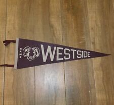 Vintage 1960s WESTSIDE HIGH SCHOOL RAMS Anderson South Carolina 27 X 9 Pennant picture