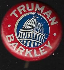 1948 Famous Truman Barkley Capitol Presidential Campaign Lithographed Names Pin picture