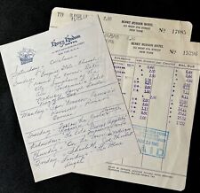 1945 HENRY HUDSON New York HOTEL Letterhead and Charge Sheets DALLAS TX vintage picture