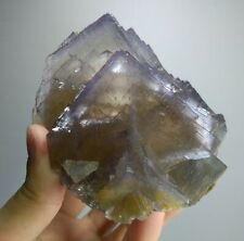 Natural aesthetic fine quality blue cubic Fluorite crystal with amazing pattern picture