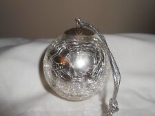Beautiful TRADITIONS Heavy SILVER Mercury Crackle Glass Kugel Style Ornament picture