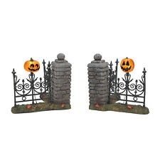 Department 56 Village Accessories Jack-O-Lantern Fence Corners Lit Figurine Set picture