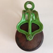 Antique/Vintage Refurbished Cast Iron & Wood Barn Pulley #3 picture