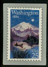 Novelty stamp PUZZLE postcard Scott #2404 Washington WA Statehood Mt Ranier 1989 picture