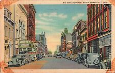 Zanesville OH Ohio, 5th Street View, Old Cars Shops Coca Cola Sign, VTG Postcard picture