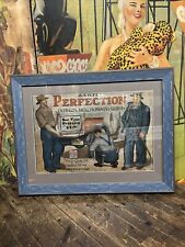 VINTAGE C. 1920 BARTEL PERFECTION OVERALLS CARDBOARD SIGN JACKETS PANTS SHIRTS picture