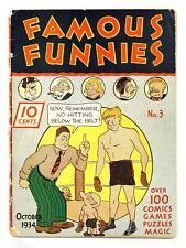 Famous Funnies #3 FR 1.0 RESTORED 1934 1st comic app. Buck Rogers picture