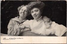1907 Pretty Lady Postcard Two Girls 