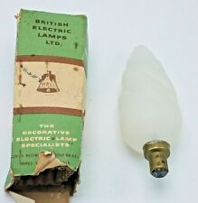 Vintage British Electric Lamps Ltd Twisted Olive Light Bulb w/Orig Box 60W UK  picture