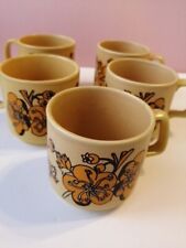 Retro 1970set Royal Alma Pottery Coffee 5cups Yellow With Yellow Flowers England picture