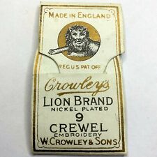 Vintage Antique Crowley's Lion Brand Nickel Plated Crewel Embroidery Needles #9 picture