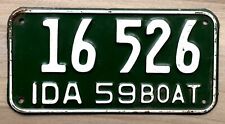 1959 Idaho Boat License Plate -  Nice Original Paint Condition picture
