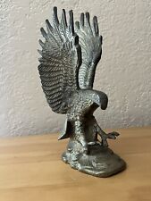 Vintage Patriotic Cast Metal Brass / Bronze Bald Eagle / Hawk Outstretched Wings picture