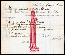 1876 New York - Victor Fire Hydrant Co - Color Letter Head Bill picture