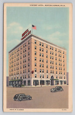 Vincent Hotel Benton Harbor Mich Linen Postcard No 4063 picture