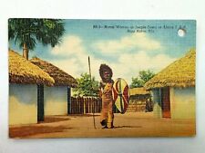 Boca Raton FL-Florida, Warrior in Jungle Town Africa USA Vintage Postcard picture