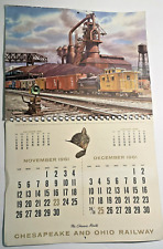 Vintage 1961 Chesapeake and Ohio Railway Chessie Calendar picture