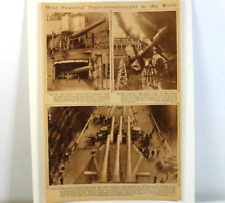 Antique 1919 Paper Print Superdreadnought Idaho WW1 American Ship picture