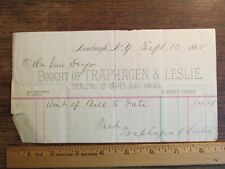Ephemera 1800s Billhead Document Newburgh NY Traphagen Leslie Boots Shoes picture