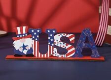 4th of July Holiday Wooden Decoration Table Top Independance Day USA picture