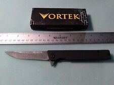 VORTEK VANGUARD Pocket Knife Ball Bearing Pivot Blackwash Flip Blade G10 Handle picture