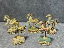 Heritage House Melodies County Fair Collection Music Carousel Horses Lot of 5 picture