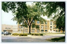 c1950's Washington Iowa High School Building Campus Side View Entrance Postcard picture