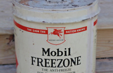 RARE 1940s era SOCONY VACUUM MOBIL FREEZONE ANTI FREEZE Old 5 gal. Metal Oil Can picture