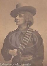 French Opera Singer in Wild West Sharpshooter Costume Antique Photo on Board picture